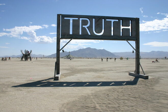Modern Leadership Truths: Image is the word Truth on a sign.