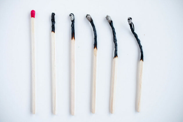 Rethink Criticism: Image is burned matches curving over. 