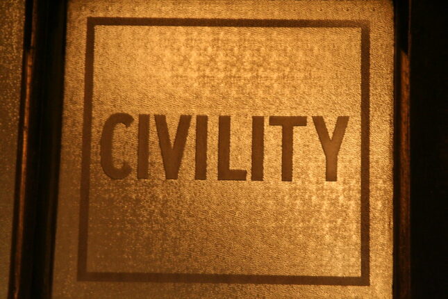Workplace Civility: Image is the word civility.