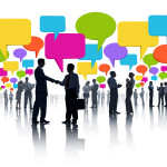 Employee Insight: Image is business people w/ talk bubbles.