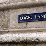 Bluntness: Image is sign saying "Logic Lane"
