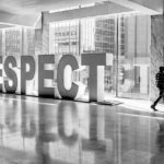 Rebuild Respect: Image is the word respect in a sculpture