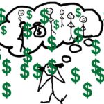 Tomorrow's Sales Revenue: Image is Dollar Signs Drawn Over Stick Figures of Humans