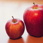 Servant Leader: Image is a small apple and a larger apple.