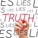 Trusting Authenticity: Image is the words Truth and Lies