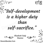Leadership Engagement: Image is quote by Elizabeth Cady Stanton on self-development